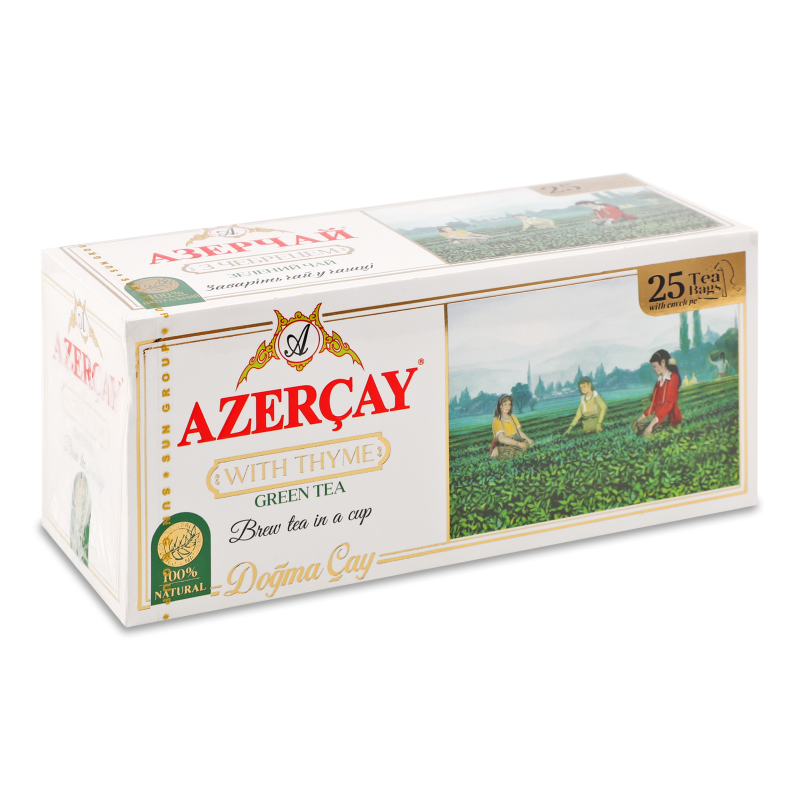 Чай зелений з чебрецем 25*2г Azercay