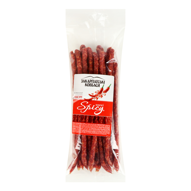 Колбаски Snexi Spicy Закарпатські ковбаси с/к м/у 0.2кг Закарпатські ...