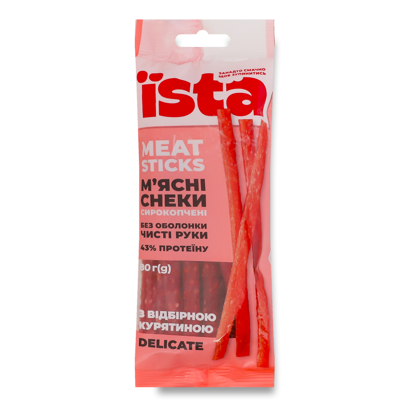 Снеки м’ясні Delicat с/к 80г газ/уп Їsta