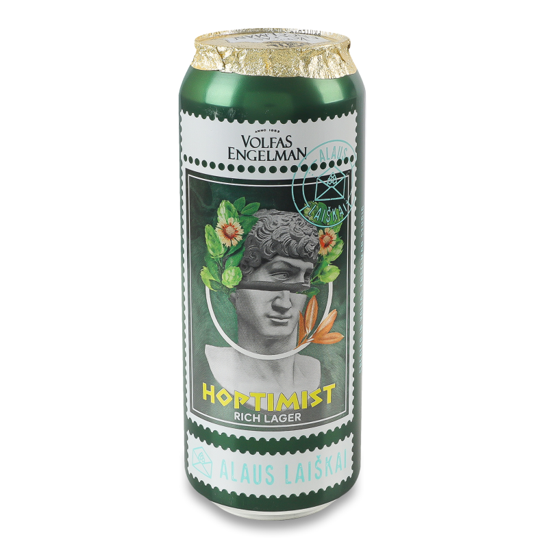 Пиво крафтове Хоппі Лагер світле 5,5% 0,5л ж/б Вольфас Енгельман