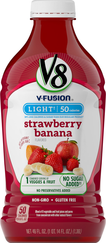 V8 V-Fusion Light Fruit & Vegetable Juice Strawberry Banana V8 ...