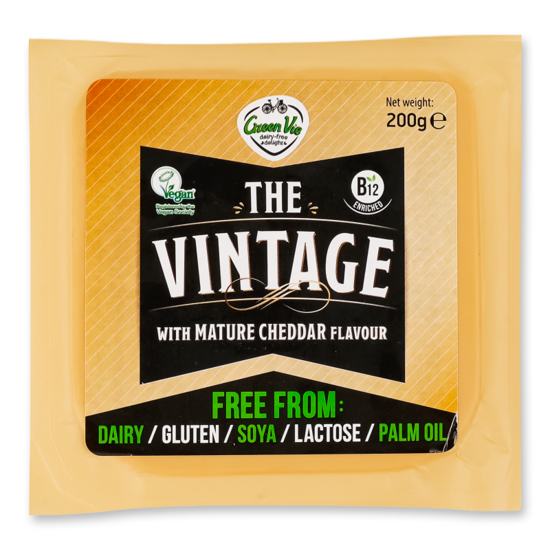 Сир рослинний Вінтаж Чеддер 200г в/у Green Vie