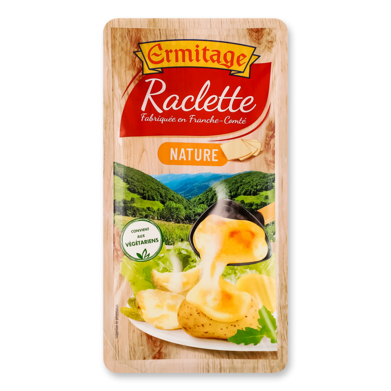 Сир Raclette нарізка 48% 200г газ/уп Ermitage