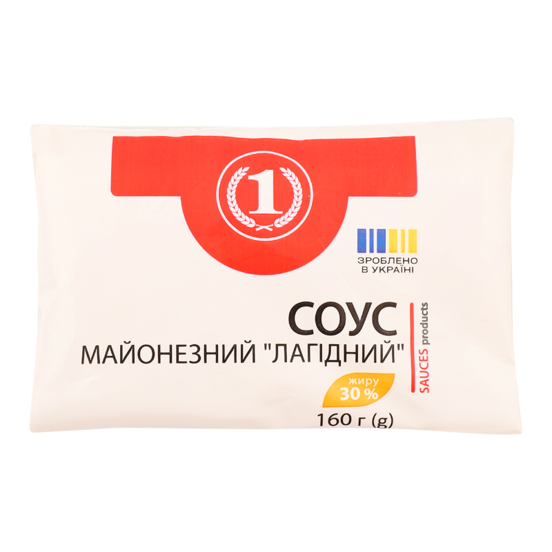 Соус майонезний 30% Лагідний ТМ "1" 160г м/у
