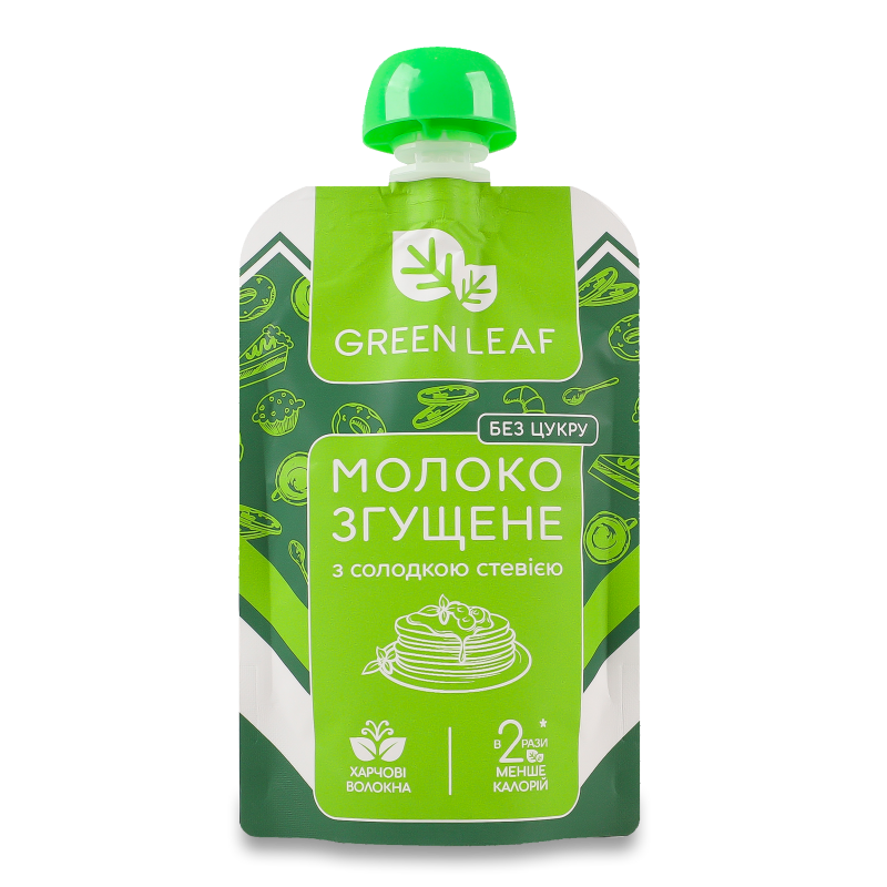 Молоко згущене з солодкою стевією 90г д/п Green Leaf