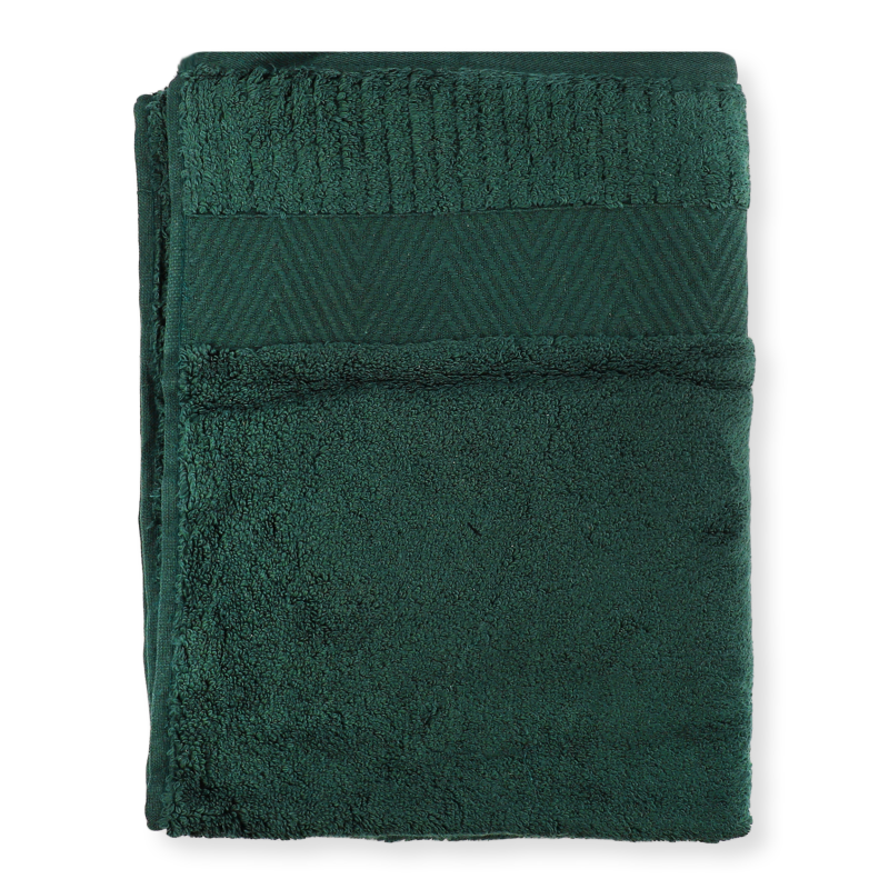 Рушник зелений махровий зеро твіст з бордюром 50*90см 600г/м2 ГМ Текстайл