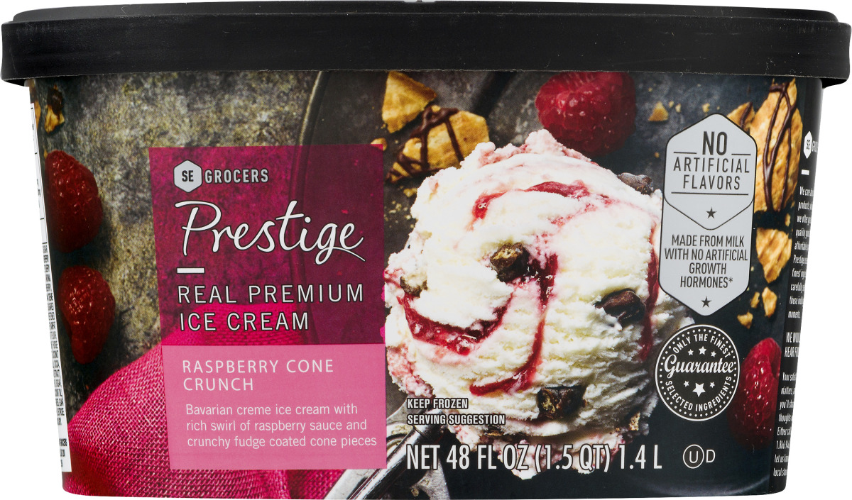 Prestige Real Premium Ice Cream Raspberry Cone Crunch Prestige