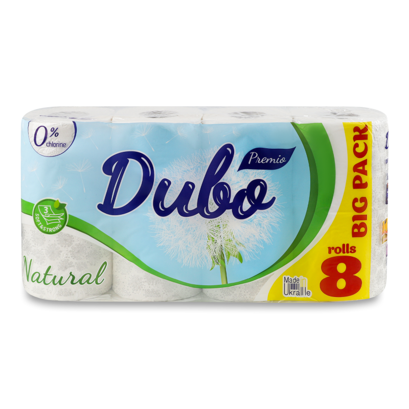 Папір туалетний Premio Natural 3шари 8шт Диво