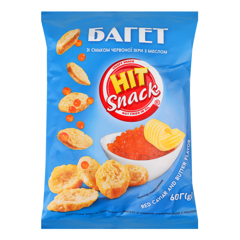 Сухарики Hit snack Багет с красной икрой и маслом(4820235881511 ...