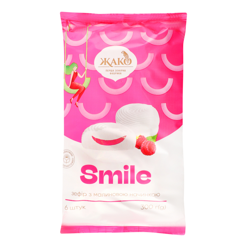 Зефир с малиновой начинкой Smile Жако м/у 300г Жако(4820177031760