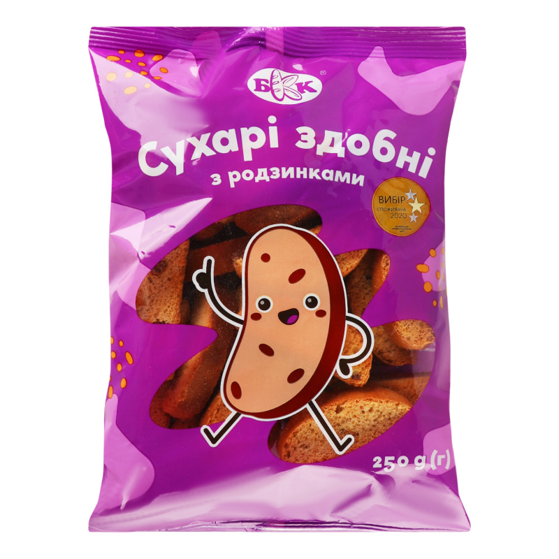 Сухари сдобные с изюмом БКК м/у 250г БКК(4820199873256): купить в ...