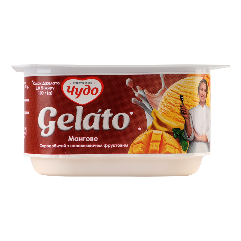 Сирок 5% збитий з наповнювачем фруктовим Мангове Gelato Чудо ст