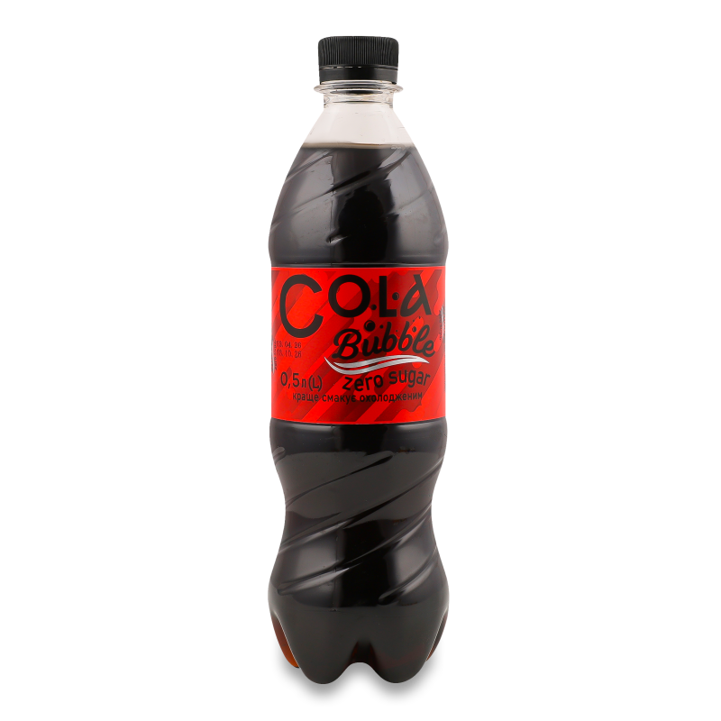 Напій безалкогольний Zero sugar сильногазований 0,5л пет Cola Bubble