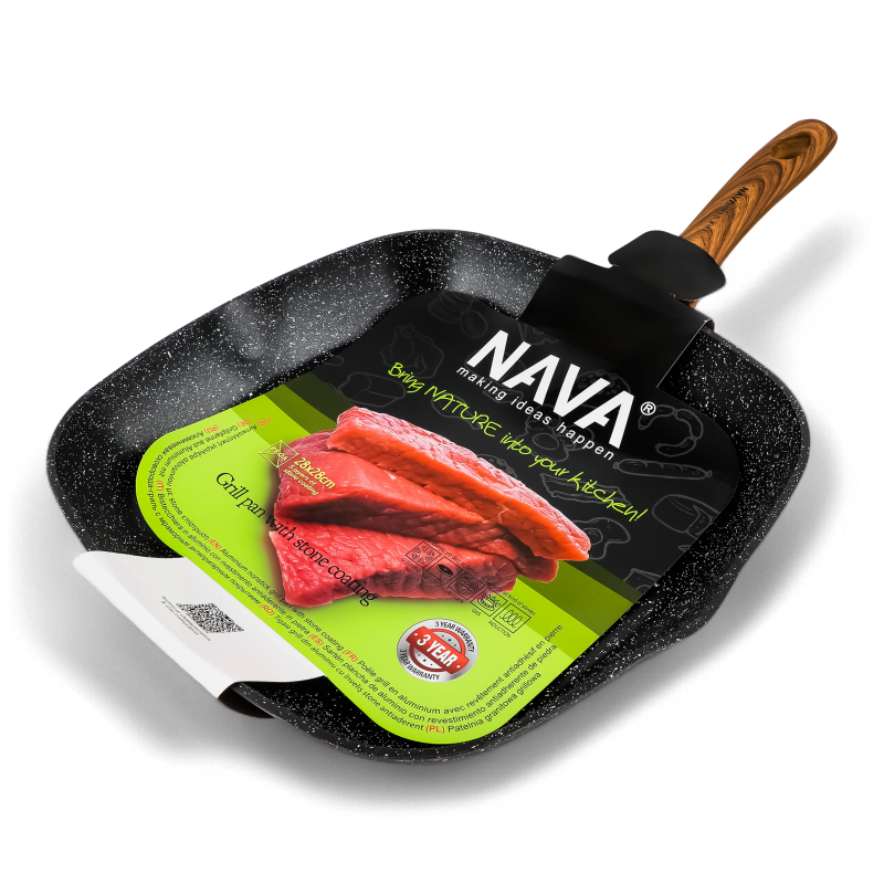 Сковорода-гриль Nature алюміній з антипригарним покриттям 28см Nava