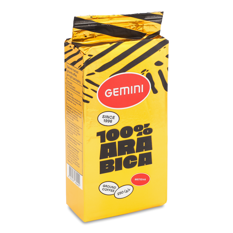 Кава 100% Arabica мелена смажена 250г в/у Gemini