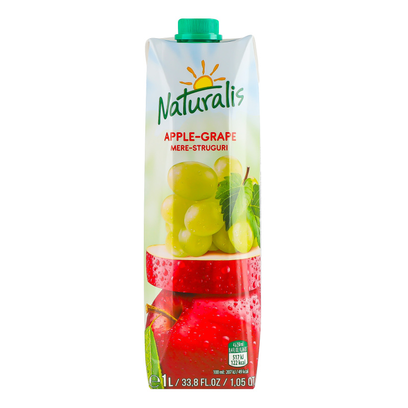 Нектар осветленный пастеризованный Apple-grape Naturalis т/п 1л