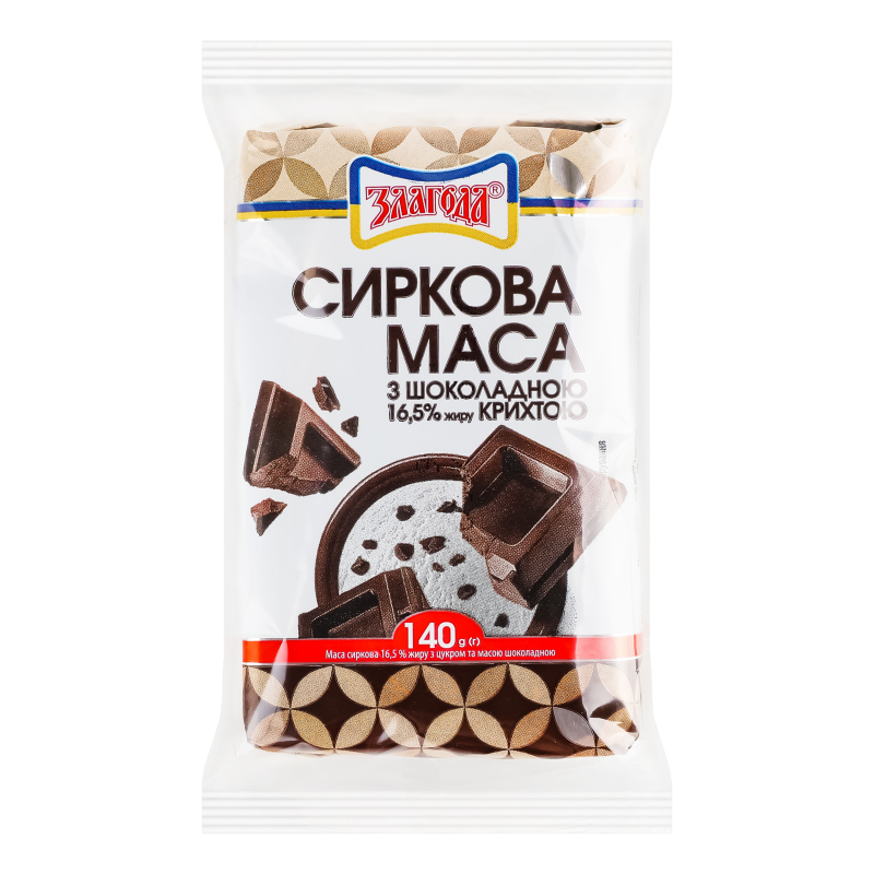 masa★☆ Масса творожная 16.5% с шоколадной крошкой Злагода м/у 140г