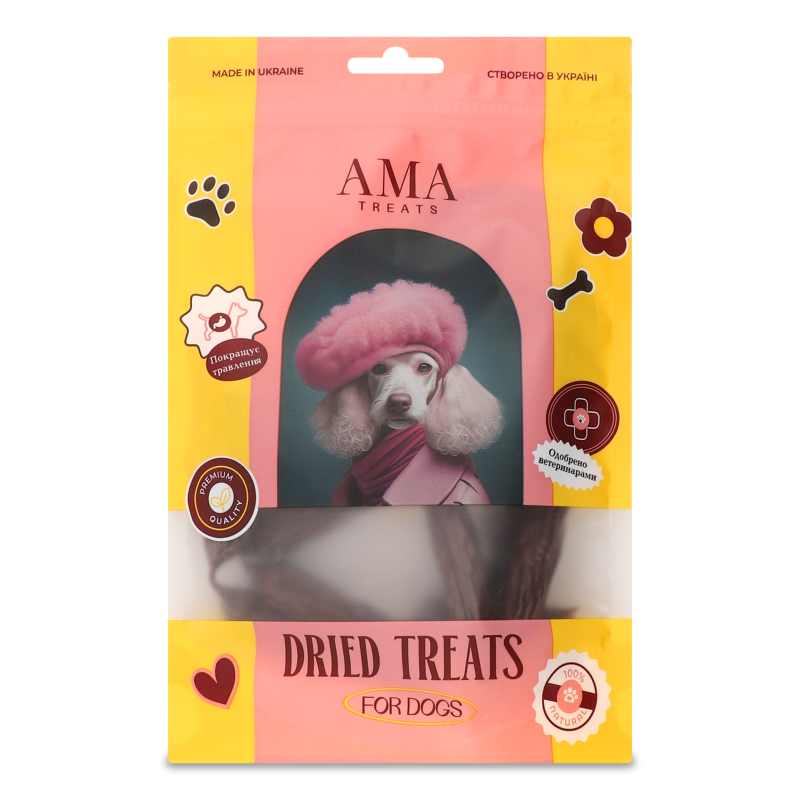 Ласощі д/собак Сосиски яловичі 10шт AMA Трітс