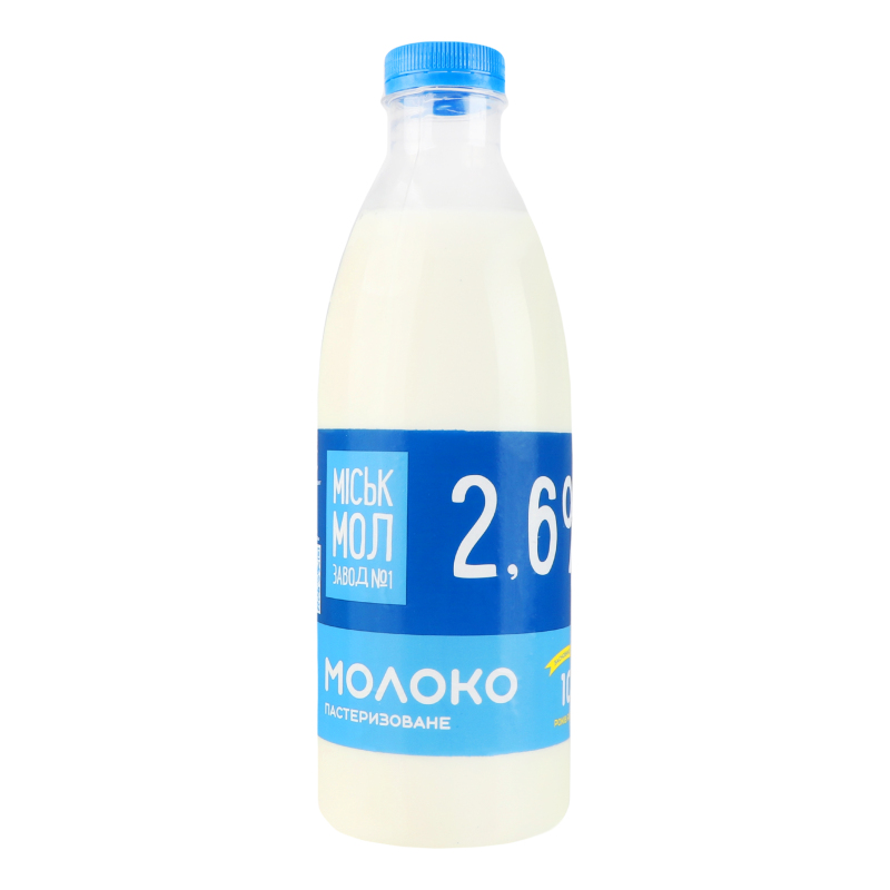 Молоко 2.6% пастеризованное Міськмолзавод №1 п/бут 1000г