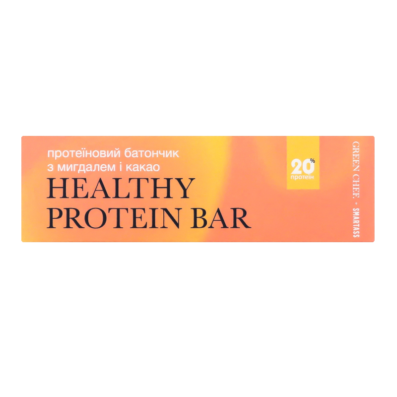 Батончик протеїновий з мигдалем та какао Healthy Protein Bar Green Chef к/у