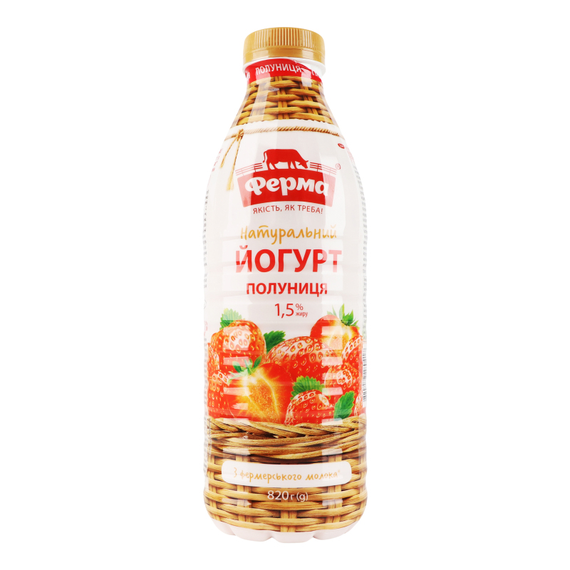 Йогурт 1.5% натуральний Полуниця Ферма п/пл