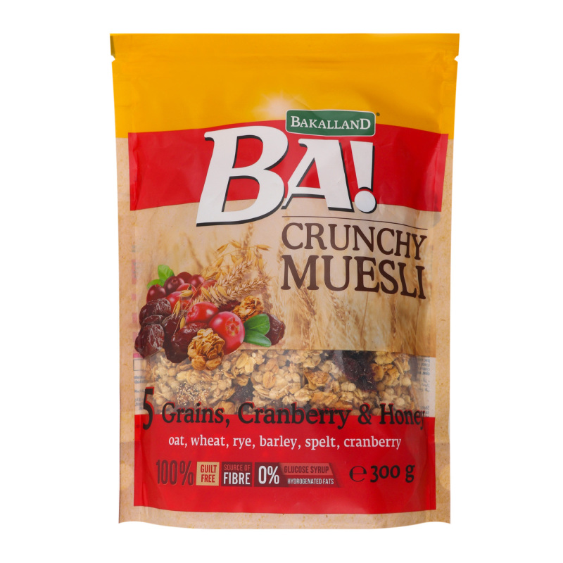 BAKALLAND Мюслі 300Г клюква
