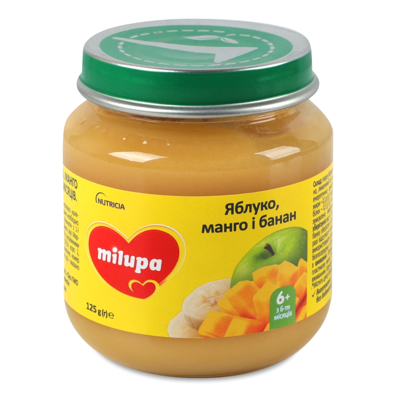 Пюре дитяче Яблуко манго та банан від 6місяців 125г твіст/б Milupa