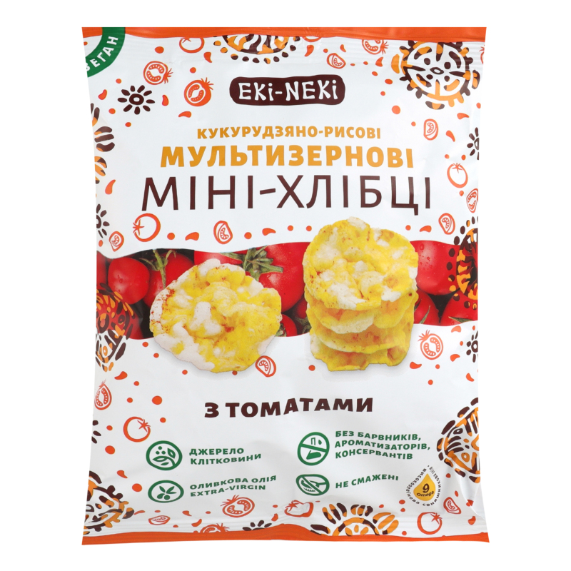 Мініхлібці кукурудзяно-рисові з томатами Мультизернові Eki-Neki м/у