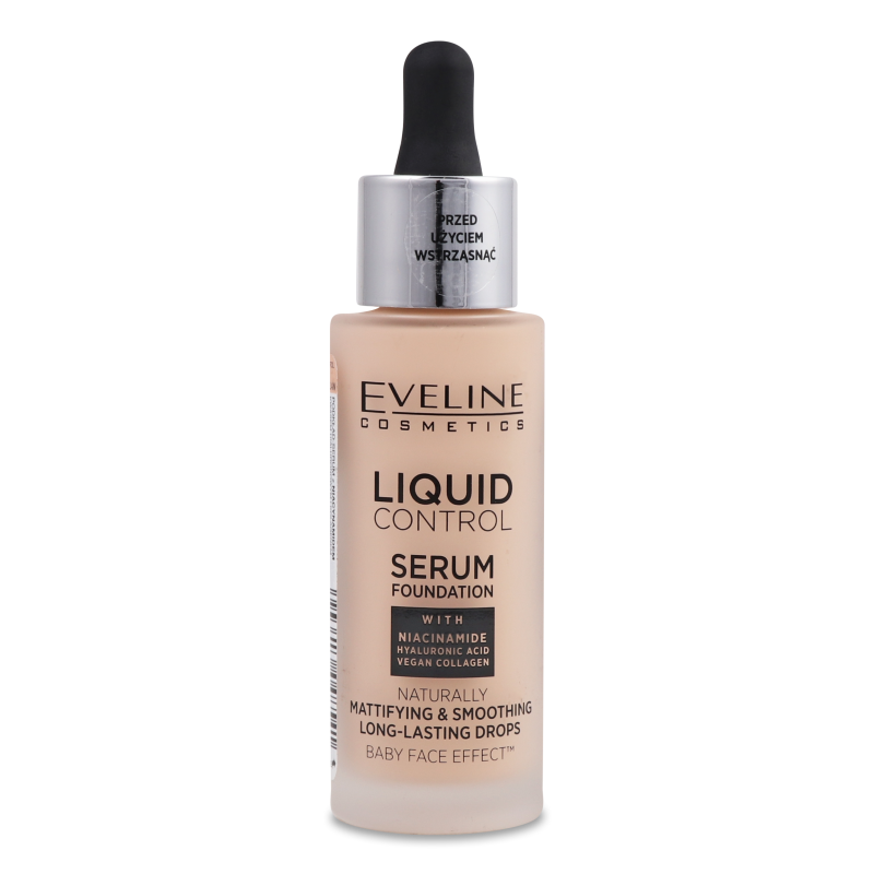 Основа тональна рідка Ліквід Контрол з ніацинамідом №002 софт порцелян 32мл Евелін