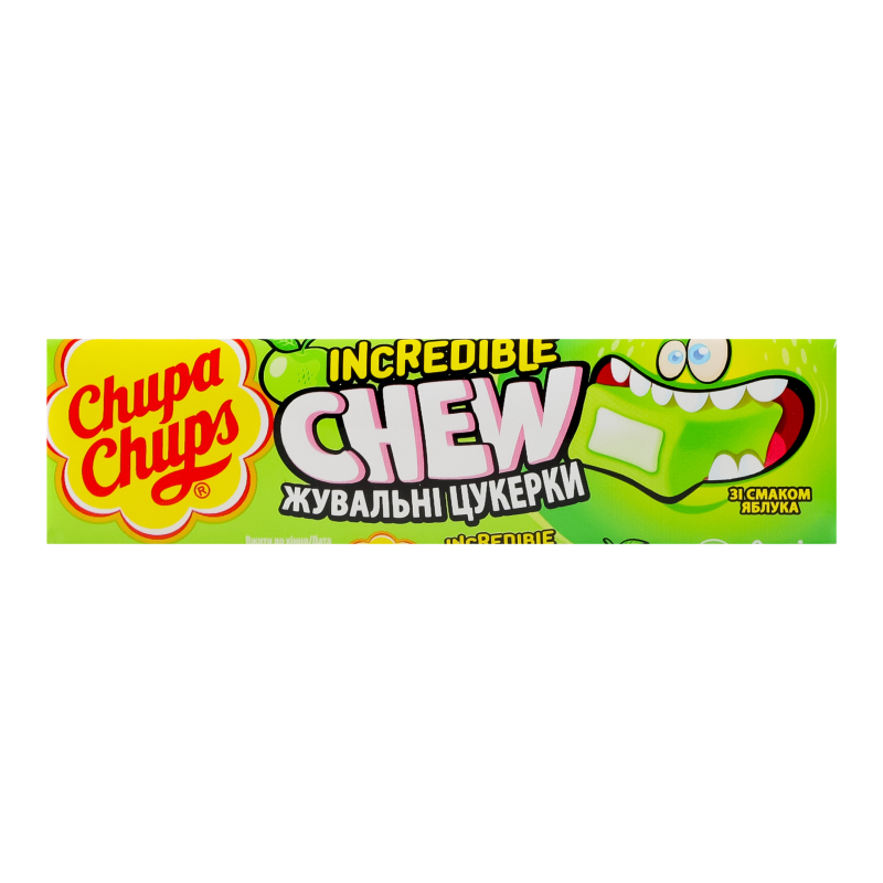チャベス Конфеты жевательные со вкусом яблока Incredible chew Chupa Chups м