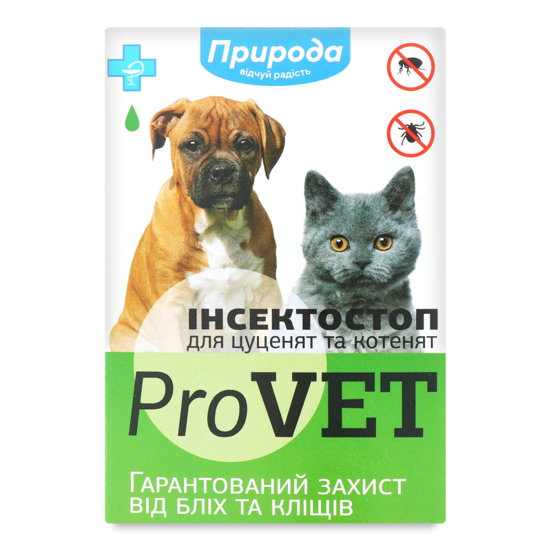 Краплі д/цуценят та кошенят Інсекстостоп від бліх та кліщів 6*0,5мл ПроВЕТ