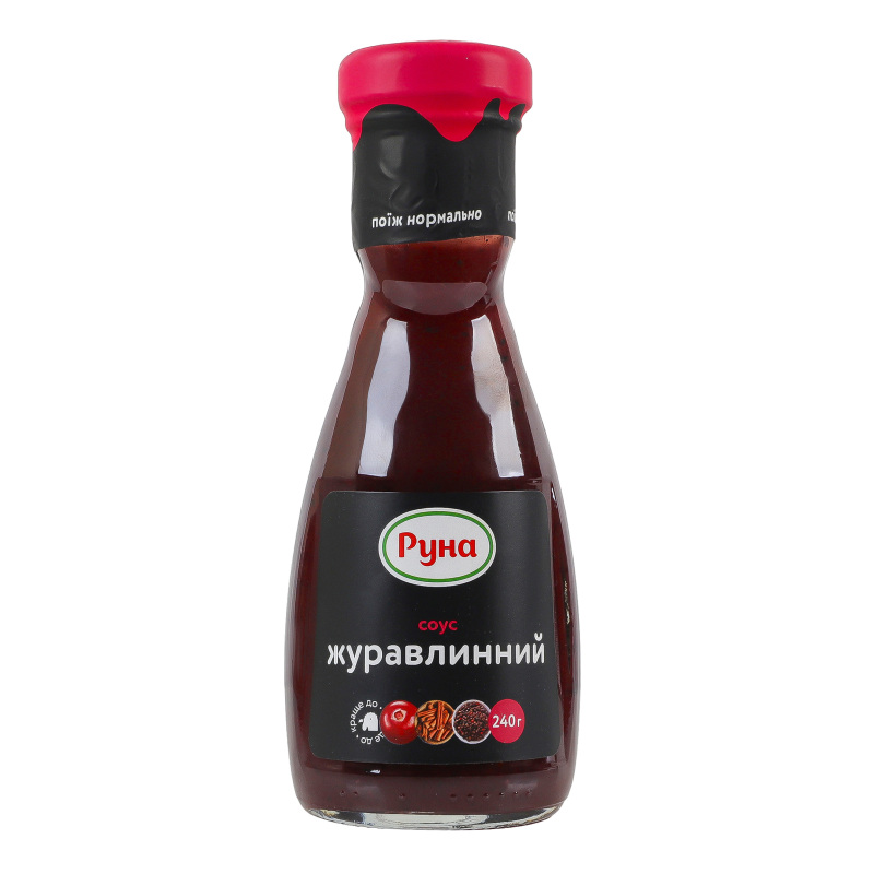 Соус пастеризованный Клюквенный Руна c/бут 240г Руна(4820015949448