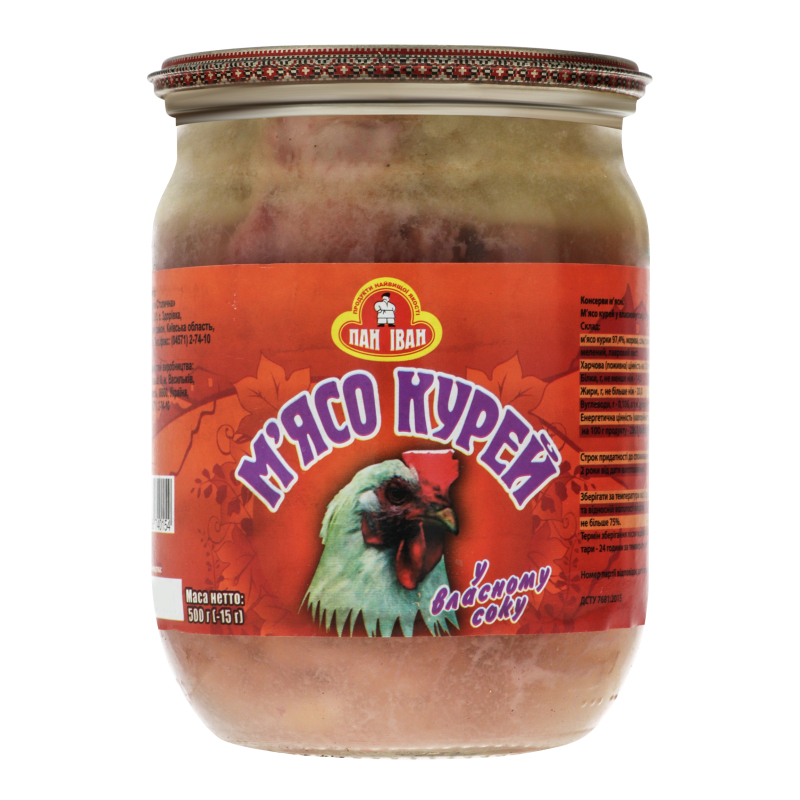 Консерва мясная в собственном соку Мясо кур Пан Іван с/б 500г Пан Іван ...