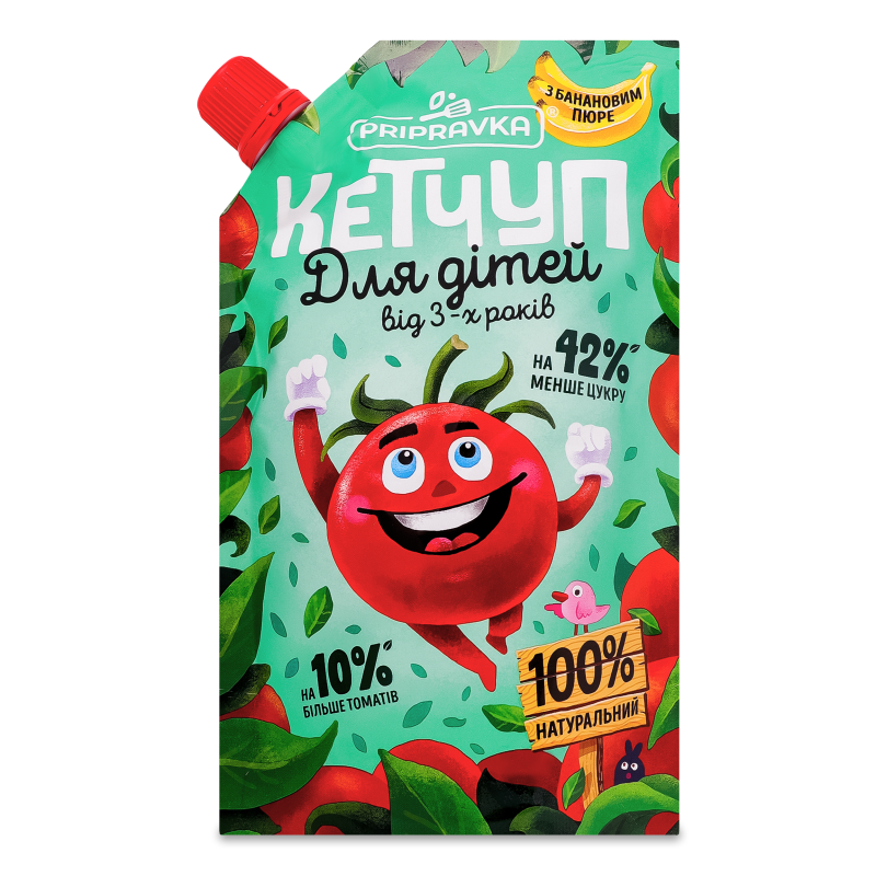 Кетчуп д/дітей з банановим пюре 200г д/п Приправка