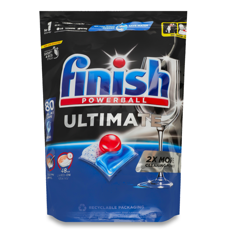 Капсули д/миття посуду в посудомийних машинах Ultimate All in 1 80шт зіп/пакет Finish