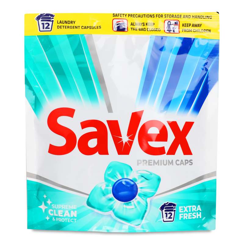 Капсули д/прання Premium Extra Fresh 12*19г Savex
