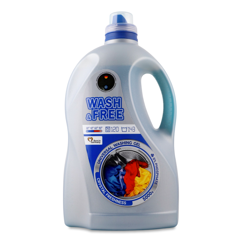 Гель д/прання універсальний 5000г Wash&Free