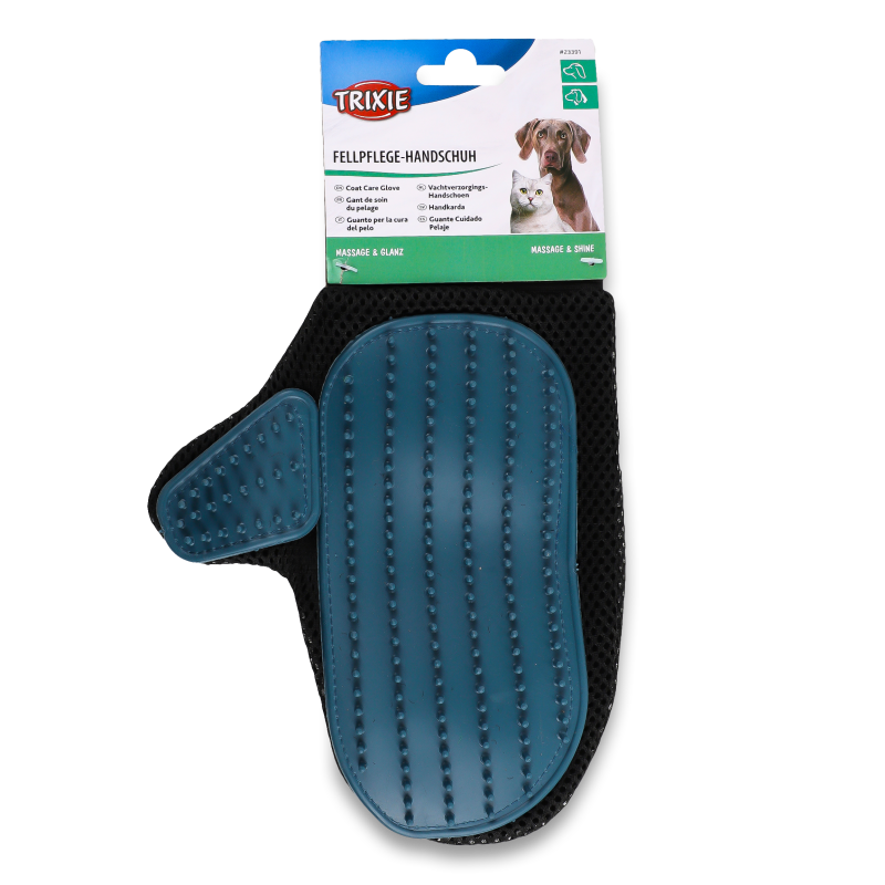Рукавичка д/вичісування шерсті гума/тканина 18*24см Тріксі