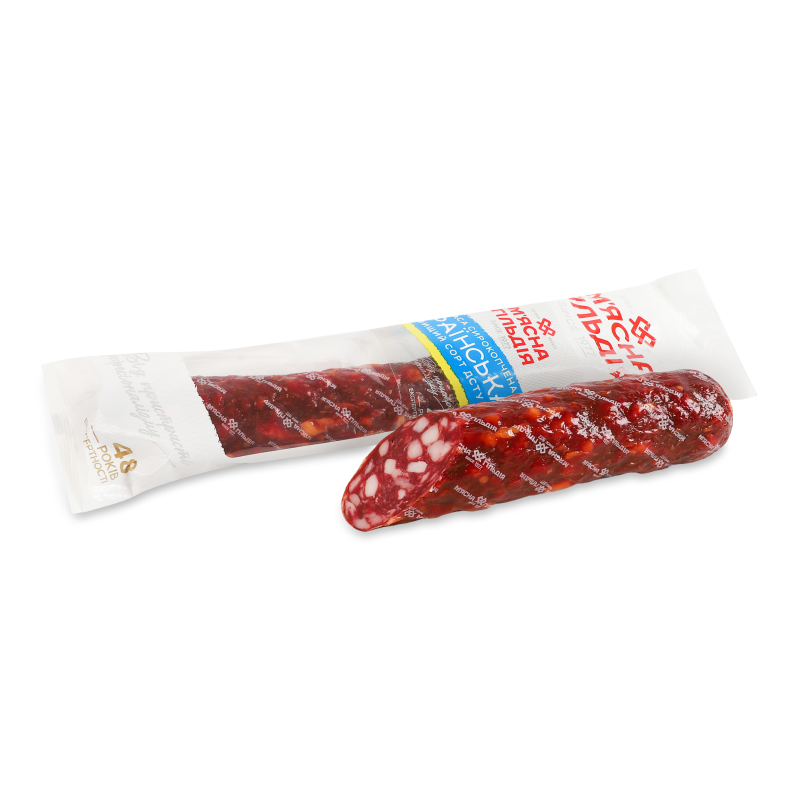 Ковбаса Українська с/к в/г 305г газ/уп М”ясна гільдія