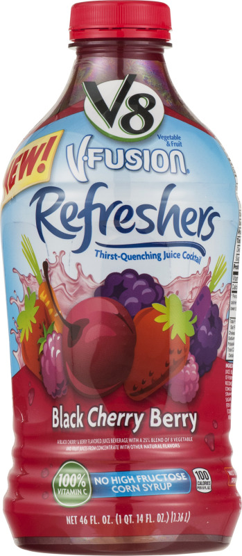 V8 V-Fusion Vegetable & Fruit Juice Refreshers Black Cherry Berry V8 ...