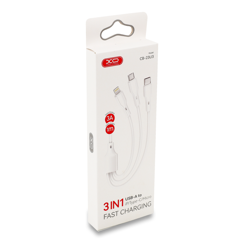 Кабель USB 3в1 1м ХО