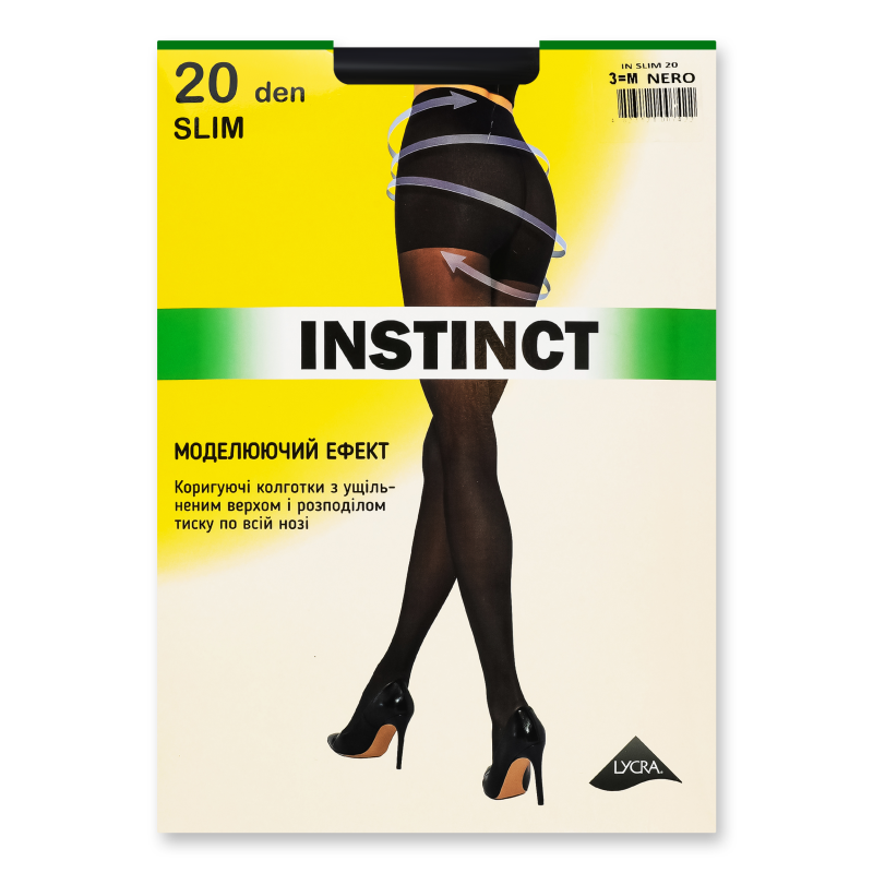 Колготи жіночі Slim nero 20ден р.3 Instinct