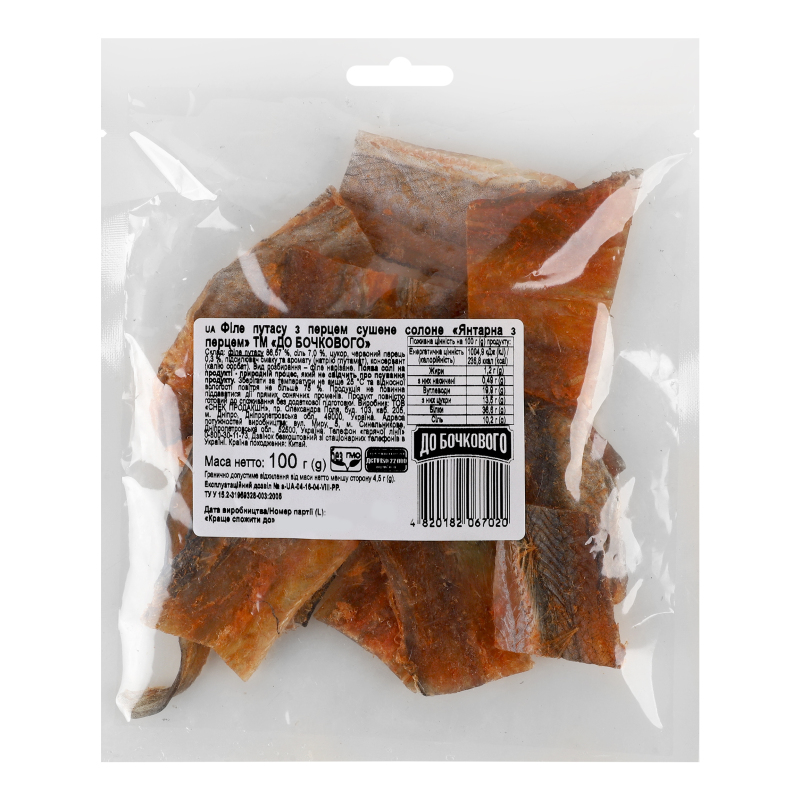 Филе путассу сушеное соленое Янтарная с перцем До Бочкового м/у 100г До ...