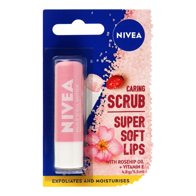 Скраб-бальзам для губ с маслом шиповника Super Soft Lips Nivea 4.8г ...