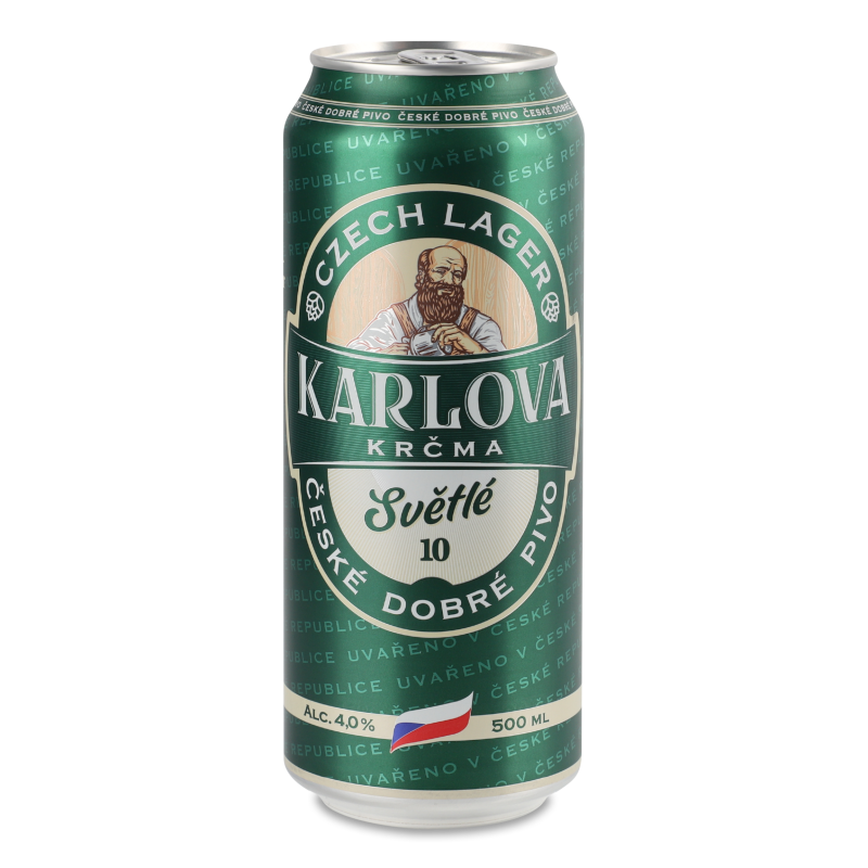 Пиво світле 4% 0,5л ж/б Karlova Krcma