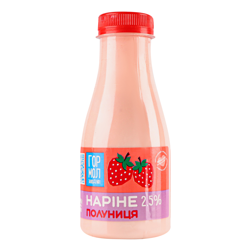 Продукт кисломолочний 2.5% Полуниця Наріне Гормолзавод №1 п/пл