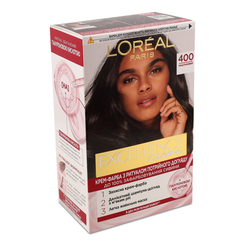 Крем-фарба д/волосся Екселенс Крем 400 каштановий Лореаль