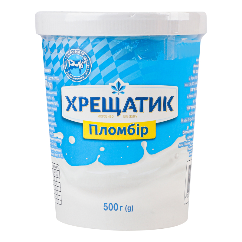 Морозиво 15% Пломбір Хрещатик відро 500г Хрещатик(4823009203571 ...
