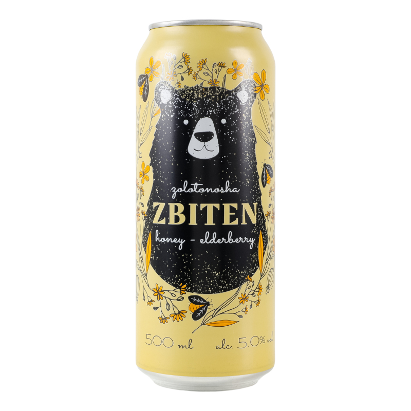 Напиток сброженный 500мл 5% газированный Яблоко-бузина-мед Zbiten