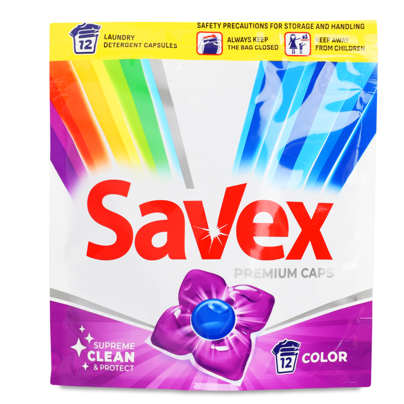 Капсули д/прання Premium Color 12*19г Savex